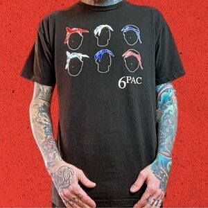 2 pac 00s mens streetwear rap t shirt Upper Playground M 21x30 Tupac death row